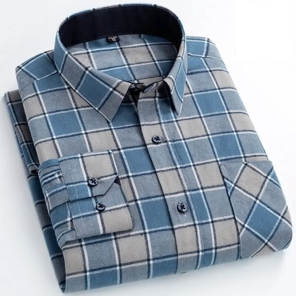 Men's Casual Printed Full Sleeve Fashionable Plaid Shirt
