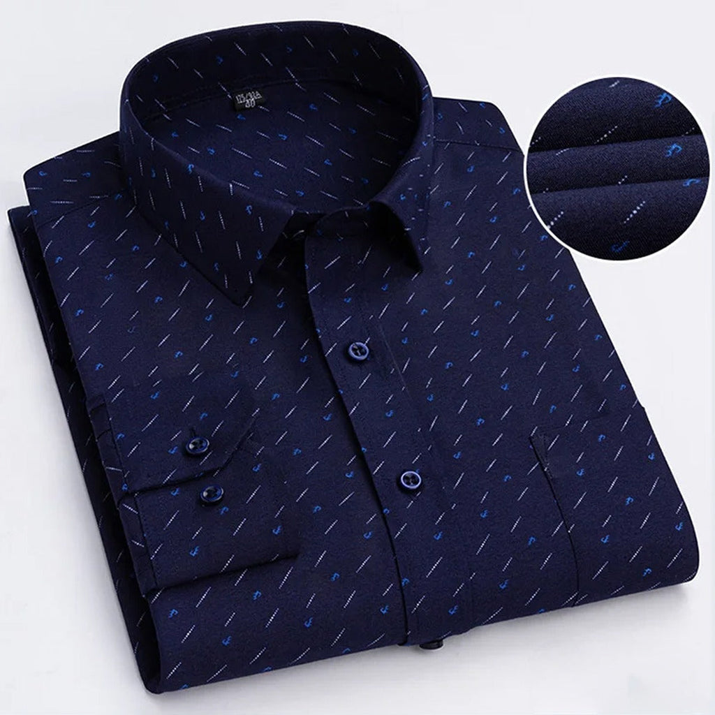 Custom logo Men's Dress Plaid Shirt Cotton Casual Business Full Shirts